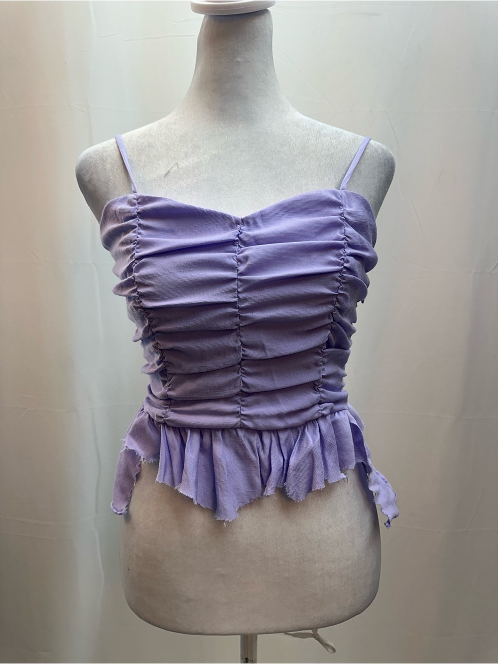 Vestique Purple Ruched Blouse Top S